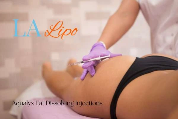 Woman having fat dissolving injections Holmes Chapel on thighs