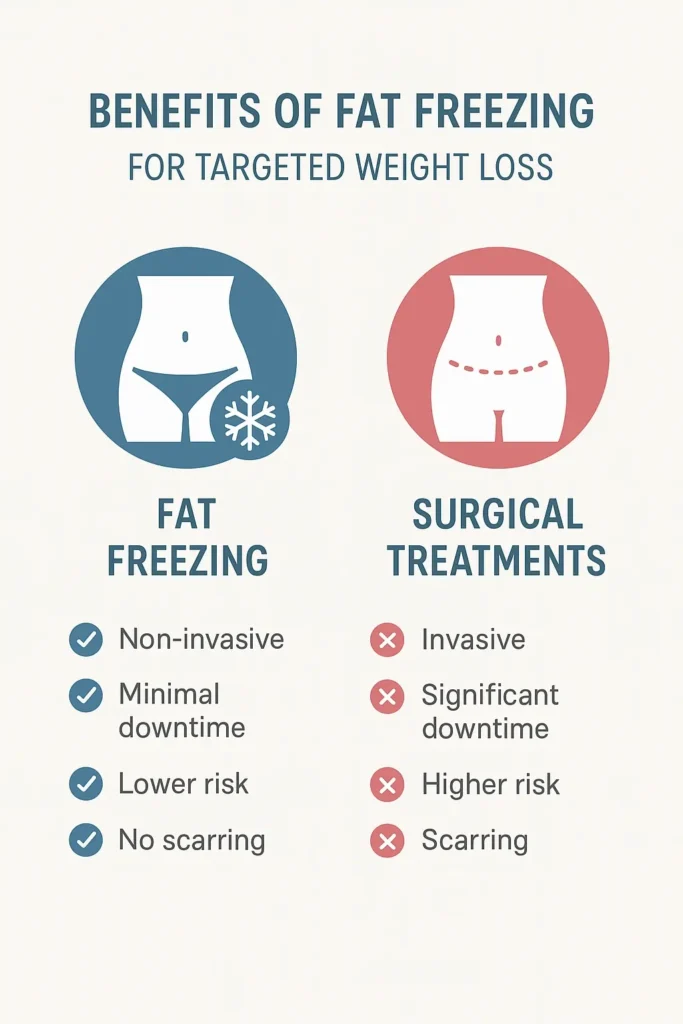graphic showing the benefits of fat freezing Holmes Chapel