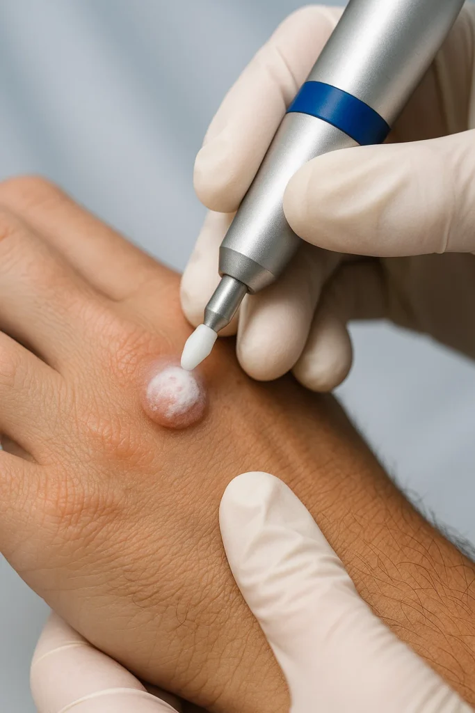 example of wart removal Holmes Chapel using cryopen