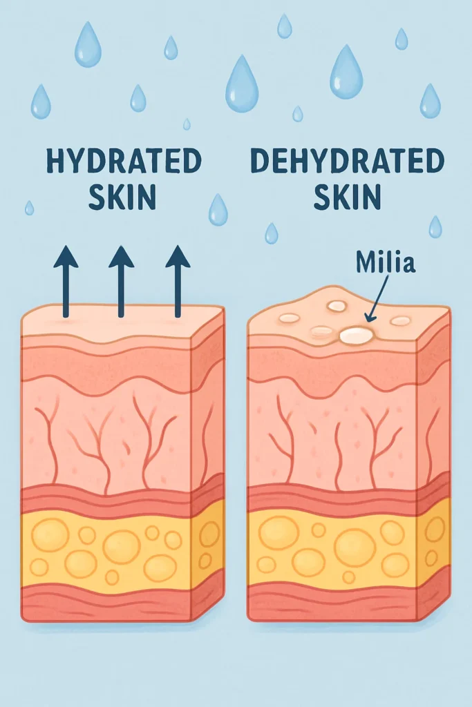 The importance of hydration and milia production Holmes Chapel